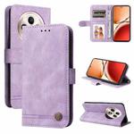 For OPPO Reno12 F 5G Global Skin Feel Life Tree Metal Button Leather Phone Case(Purple)