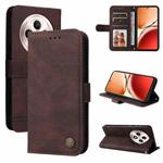 For OPPO Reno12 F 5G Global Skin Feel Life Tree Metal Button Leather Phone Case(Brown)