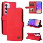 For OPPO A3 Pro 5G Global / India Skin Feel Life Tree Metal Button Leather Phone Case(Red)