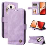 For OPPO Reno12 F 4G Skin Feel Life Tree Metal Button Leather Phone Case(Purple)