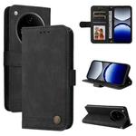 For OPPO Find X8 Pro Skin Feel Life Tree Metal Button Leather Phone Case(Black)
