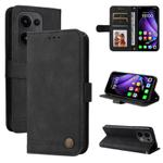 For OPPO Reno13 Global Skin Feel Life Tree Metal Button Leather Phone Case(Black)