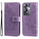 For OPPO A79 5G Seven-petal Flowers Embossing Leather Phone Case(Light Purple)