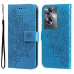For OPPO A79 5G 7-petal Flowers Embossing Leather Phone Case(Blue)
