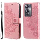 For OPPO A79 5G 7-petal Flowers Embossing Leather Phone Case(Rose Gold)