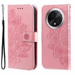 For OPPO A3 Pro 5G 7-petal Flowers Embossing Leather Phone Case(Rose Gold)