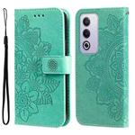 For OPPO A3 Pro 5G Global / India Seven-petal Flowers Embossing Leather Phone Case(Green)