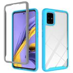 For Samsung Galaxy A51 5G Starry Sky Solid Color Series Shockproof PC + TPU Protective Case(Light Blue)