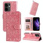 For OPPO Reno13 F 4G / 5G Embossed Sunflower Leather Phone Case(Rose Gold)
