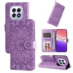 For OPPO F29 5G Global Embossed Sunflower Leather Phone Case(Purple)