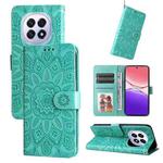 For OPPO F29 5G Global Embossed Sunflower Leather Phone Case(Green)