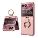 For Motorola Razr 40 Ultra GKK Ultra-thin PC Ring Holder Phone Case(Pink)