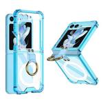 For Samsung Galaxy Z Flip5 GKK MagSafe Airbag Hinge Shockproof Phone Case with Ring Holder(Blue)