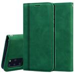 For Samsung Galaxy S20 Plus Frosted Business Magnetic Horizontal Flip PU Leather Case with Holder & Card Slot & Lanyard(Green)