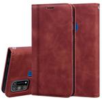For Samsung Galaxy M31 Frosted Business Magnetic Horizontal Flip PU Leather Case with Holder & Card Slot & Lanyard(Brown)