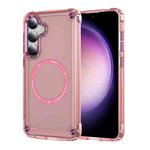 For Samsung Galaxy S24+ 5G Skin Feel TPU + PC MagSafe Magnetic Phone Case(Transparent Pink)