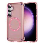 For Samsung Galaxy S24 5G Skin Feel TPU + PC MagSafe Magnetic Phone Case(Transparent Pink)