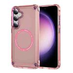 For Samsung Galaxy S25 5G Skin Feel TPU + PC MagSafe Magnetic Phone Case(Transparent Pink)