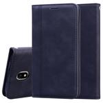 For Samsung Galaxy J7 / J730 (EU) Frosted Business Magnetic Horizontal Flip PU Leather Case with Holder & Card Slot & Lanyard(Black)