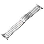 For Apple Watch Series 7 41mm Flat Buckle Stainless Steel Watch Band(Silver)