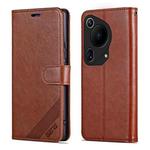 For Huawei Pura 70 Ultra AZNS Sheepskin Texture Flip Leather Phone Case(Brown)