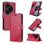 For Huawei Pura 80 Ultra 5G AZNS Sheepskin Texture Flip Leather Phone Case(Red)