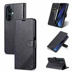 For OPPO K11x AZNS Sheepskin Texture Flip Leather Phone Case(Black)