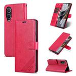 For OPPO K12x 5G AZNS Sheepskin Texture Flip Leather Phone Case(Red)