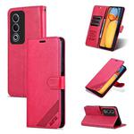 For OPPO A3 Energy / A3x 5G AZNS Sheepskin Texture Flip Leather Phone Case(Red)