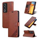 For OPPO K12x 5G Global AZNS Sheepskin Texture Flip Leather Phone Case(Brown)