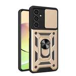 For Samsung Galaxy S23 FE 5G Sliding Camera Cover Design TPU+PC Phone Case(Gold)
