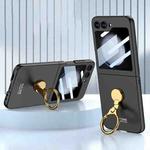 For Samsung Galaxy Z Flip5 GKK Ultra-thin Triaxial Ring Holder PC Phone Case(Black)