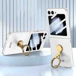 For Samsung Galaxy Z Flip5 GKK Ultra-thin Triaxial Ring Holder PC Phone Case(Silver)