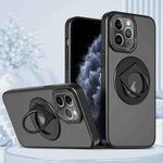 For iPhone 11 Pro Rotating Ring Magnetic Holder Phone Case(Black)