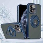 For iPhone 11 Pro Rotating Ring Magnetic Holder Phone Case(Blue)