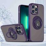 For iPhone 13 Pro Max Rotating Ring Magnetic Holder Phone Case(Purple)