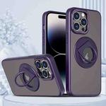 For iPhone 14 Pro Max Rotating Ring Magnetic Holder Phone Case(Purple)