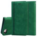 For iPhone SE 2022 / SE 2020 /  8 / 7 Frosted Business Magnetic Horizontal Flip PU Leather Case with Holder & Card Slot & Lanyard(Green)