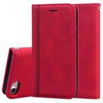 For iPhone SE 2022 / SE 2020 /  8 / 7 Frosted Business Magnetic Horizontal Flip PU Leather Case with Holder & Card Slot & Lanyard(Red)