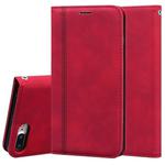 For iPhone 8 Plus & 7 Plus Frosted Business Magnetic Horizontal Flip PU Leather Case with Holder & Card Slot & Lanyard(Red)