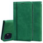 For iPhone 11 Frosted Business Magnetic Horizontal Flip PU Leather Case with Holder & Card Slot & Lanyard(Green)