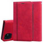 For iPhone 11 Frosted Business Magnetic Horizontal Flip PU Leather Case with Holder & Card Slot & Lanyard(Red)