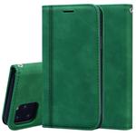 For iPhone 11 Pro Max Frosted Business Magnetic Horizontal Flip PU Leather Case with Holder & Card Slot & Lanyard(Green)