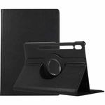 For Samsung Galaxy Tab S10 FE / S9 FE / S9 Litchi Texture 360 Degrees Rotation Holder Leather Tablet Case(Black)