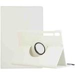 For Samsung Galaxy Tab S10 FE / S9 FE / S9 Litchi Texture 360 Degrees Rotation Holder Leather Tablet Case(White)