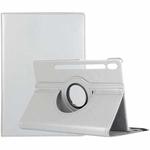 For Samsung Galaxy Tab S10 FE / S9 FE / S9 Litchi Texture 360 Degrees Rotation Holder Leather Tablet Case(Silver)