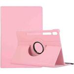For Samsung Galaxy Tab S10 FE+ Litchi Texture 360 Degrees Rotation Holder Leather Tablet Case(Pink)