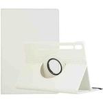 For Samsung Galaxy Tab S10 FE+ Litchi Texture 360 Degrees Rotation Holder Leather Tablet Case(White)