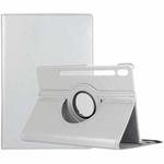 For Samsung Galaxy Tab S10 FE+ Litchi Texture 360 Degrees Rotation Holder Leather Tablet Case(Silver)
