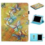 For 7 inch Universal Tablet Colored Drawing Stitching Horizontal Flip Leather Case with Holder & Card Slots & Anti-skid strip(Butterfly)